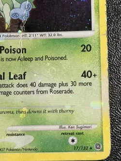 Roserade 17/132 Secret Wonders HOLO BLEED ERROR 2 SWIRLS Pokemon Card - Image 3