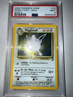 Pokemon TCG Wigglytuff Base Set 2 Holo Unlimited Rare Card 19/130 PSA 9 Mint - Image 2