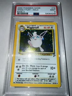 Pokemon TCG Wigglytuff Base Set 2 Holo Unlimited Rare Card 19/130 PSA 9 Mint - Image 3