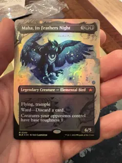Maha, Its Feathers Night - Borderless (Foil) (BLB) Bloomburrow - NM - Image 1