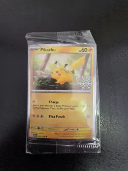 Pikachu 025/165 Cosmos Holo Stamped Promo Holiday Calendar Pokemon - NM SEALED - Image 1