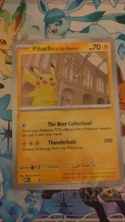 Pikachu At The Museum, Pokemon X Natural History Museum Jumbo Promo Pokemon Card - Image 1