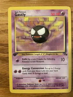 Pokemon Card - Gastly Fossil 33/62 1st Edition - NM - Image 2