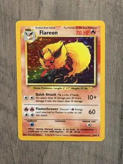 Pokemon TCG Flareon Jungle No Symbol Error 3/64 Holo Unlimited Holo Rare - Image 1