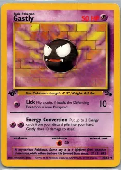 Gastly 1999 Pokemon Fossil Set 1st Edition 33/62 Uncommon - Image 1