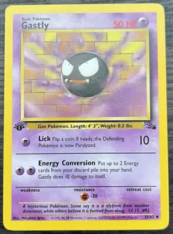1st Edition Gastly 33/62 Pokemon TCG WOTC Base Set Fossil MINT NM - Image 1