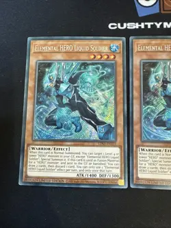 YUGIOH ELEMENTAL HERO LIQUID SODIER SECRET RARE LDS3-EN103 LIMITED EDITION X2 - Image 2