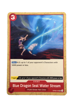 New: One Piece CCG Blue Dragon Seal Water Steam OP06-019 Wings of the Captain - Image 1