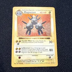 1999 Base Set Shadowless Magneton Holo #9/102 Rare WOTC Pokemon Card TCG LP - Image 1