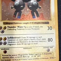 1999 Base Set Shadowless Magneton Holo #9/102 Rare WOTC Pokemon Card TCG LP - Image 2