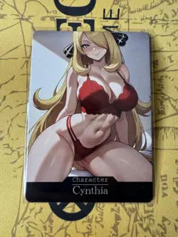 Cynthia Pokemon hentai Anime Doujin Waifu ACG Custom Card - Image 1