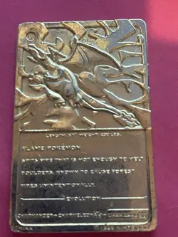 Vintage Pokemon Limited Edition 1999 Charizard 23K Gold Plated Trading Card BK - Image 2