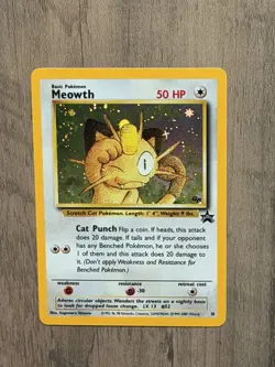 Pokemon TCG Meowth Black Star Promo Holo 10/53 WOTC - Image 1