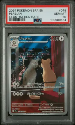 Pokemon SV Shrouded Fable SFA Persian Illustration Rare IR 078/064 PSA 10 - Image 1