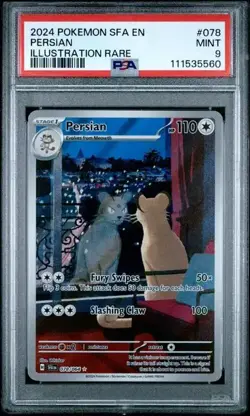 2024 POKEMON SFA EN-SHROUDED FABLE 078 PERSIAN ILLUSTRATION RARE Cert#5560 - Image 1