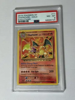 Charizard 2016 Pokemon XY Evolutions Holo PSA 8 NM-MT #11 - Image 1