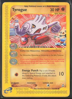 Tyrogue Uncommon Aquapolis 063/147 HP Pokemon Card - Image 1