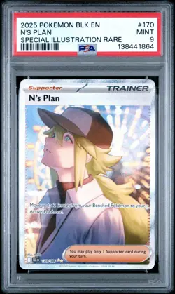 Pokemon N's Plan Black Bolt Holo Card PSA 9 170/086 - Image 1