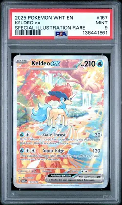 Pokemon TCG Keldeo EX 167/086 White Flare Special Illustration Rare Card PSA 9 - Image 1