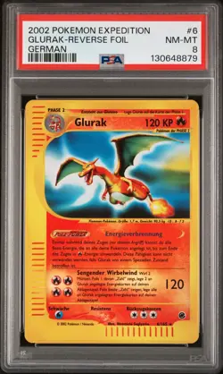 Pokemon Karte/card - Glurak Charizard 6/165 Expedition Holo Reverse PSA 8 - Mint - Image 1