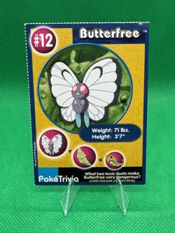 Pokemon Card Butterfree #12 PokeTrivia Burger King Promo 1999 - Image 1