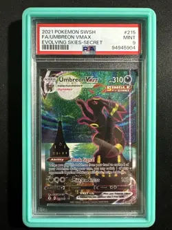 Pokemon Umbreon VMAX TCG Evolving Skies PSA 9 Holo Secret Rare Card TG23/TG30 - Image 1