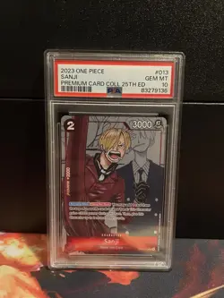 One Piece Sanji Premium Card Collection 25th Anniversary ST01 #013 PSA 10 - Image 1