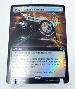 MTG • PETER PARKER'S CAMERA 0280 Extended Art Foil Rare • Spider-Man Magic M/NM - Image 1