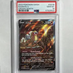 Pokemon PSA 10 Entei V GG36/GG70 Crown Zenith: Galarian Gallery Holo - Image 1