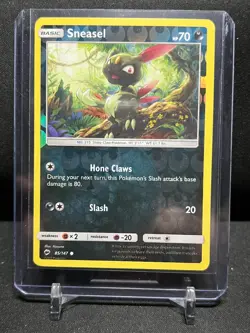 Sneasel 85/147 Reverse Holo Pokemon 2017 Burning Shadows - LP - Image 1