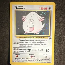 Pokemon TCG Chansey Base Set 2 3/130 Holo Rare 120 HP Basic English - Image 1