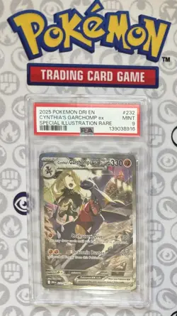 2025 POKEMON DRI EN-DESTINED RIVALS #232 CYNTHIA'S GARCHOMP EX MINT PSA 9 ⭐⭐ - Image 1