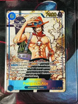 One Piece Carrying on His Will Portgas D Ace Alt Art OP13-119 SEC + Tin Promo - Image 2