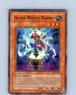 Yu-Gi-Oh TCG Inaba White Rabbit LOD-065 Unlimited Common Card Played LP - Image 1