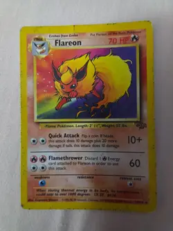 Pokemon TCG Flareon Card 19/64 - Jungle Set Unlimited - DAMAGED - - Image 1