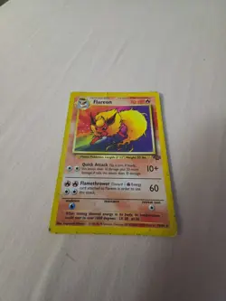 Pokemon TCG Flareon Card 19/64 - Jungle Set Unlimited - DAMAGED - - Image 3