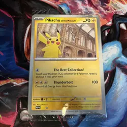 Pikachu At The Museum, Pokemon X Natural History Museum Jumbo Promo Pokemon Card - Image 1