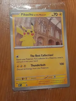 Pikachu At The Museum Pokemon x natural history museum Card Promo Tcg Jumbo Card - Image 1