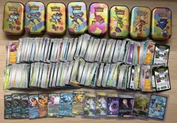 A Job Lot of Pokemon 151 Cards Inc Holos Reverse EX Illustration Rare Empty Tins - Image 1