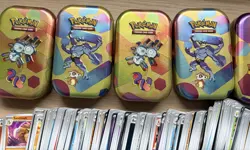 A Job Lot of Pokemon 151 Cards Inc Holos Reverse EX Illustration Rare Empty Tins - Image 5