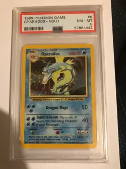 Gyarados Base Set 06/102 Pokemon Card PSA 8 - Image 1