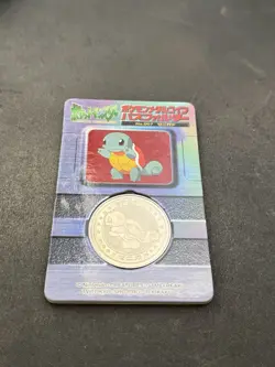 1998 Pokemon Meiji Squirtle 007 Lottery Medal with Backing Rare Prize Coin - Image 2