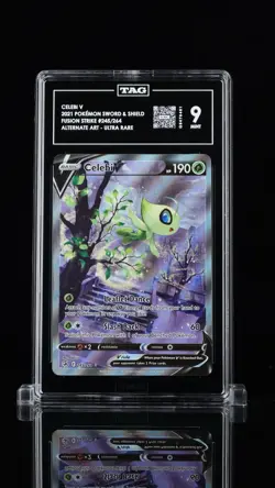2021 POKEMON SWORD & SHIELD FUSION STRIKE #245 FULL ART/CELEBI V TAG 9 - Image 1