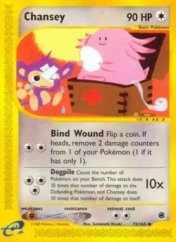 Lightly Played Chansey - 72/165 - Uncommon Pokemon Expedition - Image 1