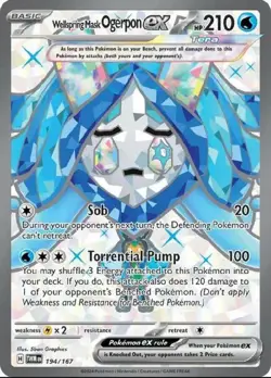 Pokemon Wellspring Mask Ogerpon EX 194/167 Twilight Masquerade Full Art Holo NM - Image 1