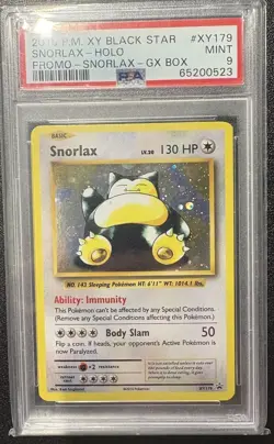 Pokemon Snorlax XY179 XY 2016 Holo Promo GX Box PSA 9 - Image 1