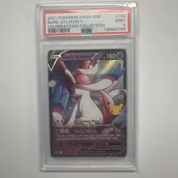 2021 POKEMON SWSH BLACK STAR PROMO CELEBRATIONS COLLECTION DARK SYLVEON V PSA 9 - Image 1
