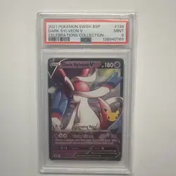 2021 POKEMON SWSH BLACK STAR PROMO CELEBRATIONS COLLECTION DARK SYLVEON V PSA 9 - Image 2