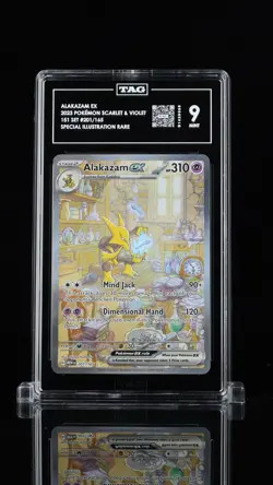 2023 POKEMON MEW EN-151 SPECIAL ILLUSTRATION RARE #201 ALAKAZAM EX TAG 9 - Image 1
