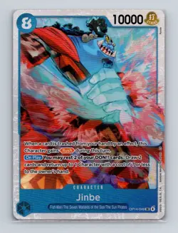 Jinbe OP14-049 One Piece TCG The Azure Sea's Seven Foil Rare Card NM+ - Image 1